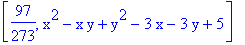 [97/273, x^2-x*y+y^2-3*x-3*y+5]